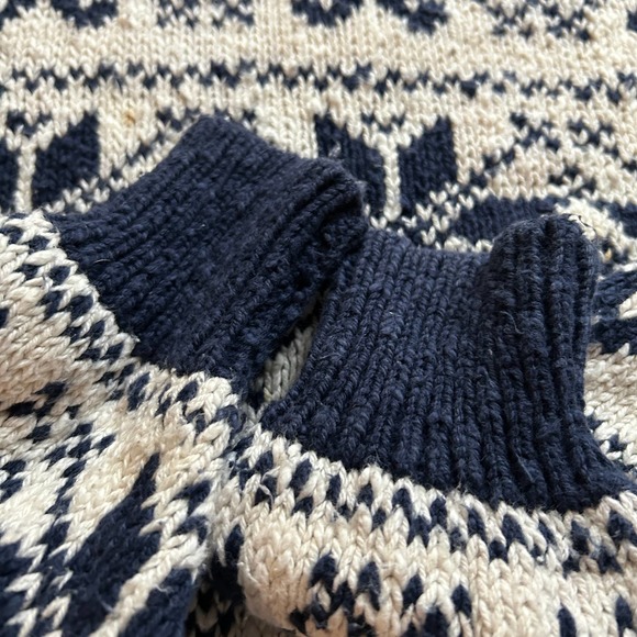 Men’s Vintage L.L. Bean Cozy Chunky Snowflake Sweater Size Large - Picture 6 of 12